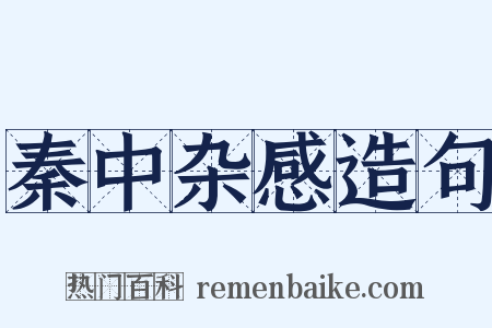 秦中杂感造句是什么意思的图片